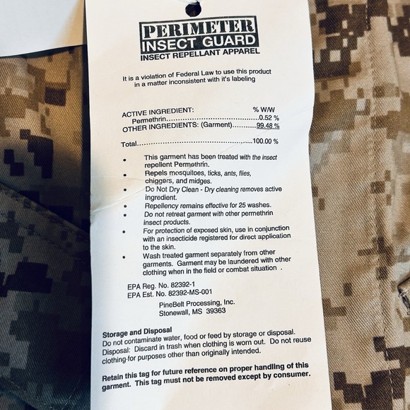 USMC Marine Perimeter Insect Guard Blouse Shirt Marpat Camo Medium/Regular New - Picture 9 of 11